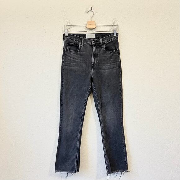 Everlane Denim - EVERLANE Kick Crop Jeans Charcoal High Rise Bootcut Frayed Grunge